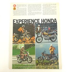 Vintage Honda Motorcycles 1973 Print Ad CB350 CL350 SL350 Collector Display Wall